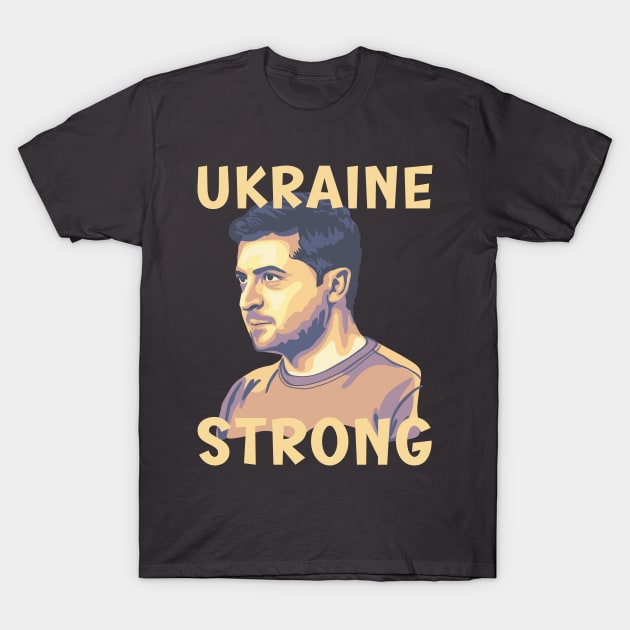 Volodymyr Zelensky Portrait T-Shirt by Slightly Unhinged